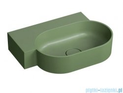 Omnires Ovo M+ umywalka nablatowa/wisząca lewa 55x38 cm olive mat OVO555UWLOL