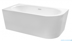 Besco Avita A-line 170x75cm wanna wolnostojąca przyścienna lewa akrylowa + syfon klik-klak biały z przelewem slim #WAA-170ALBS