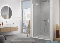 SanSwiss Cadura White Line drzwi wahadłowe 110cm jednoczęściowe lewe z polem stałym biały mat CA13G1100907