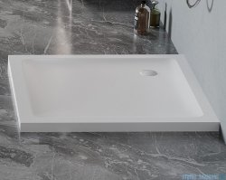 New Trendy Mild Satin Brodzik akrylowy kwadratowy 80x80x4,5 cm biały mat B-0646