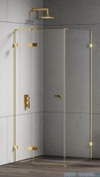 New Trendy Eventa Gold Shine kabina prysznicowa prostokątna 90x80x200 cm lewa przejrzyste Złoty połysk EXK-4696