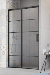 Radaway Idea Black Dwj Factory Drzwi wnękowe 110cm lewe czarny mat/szkło przejrzyste 387015-54-55L