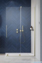 Radaway Furo Brushed Gold kabina Walk-in 140x200cm prawa szczotkowane złoto  10106738-99-01R/10110694-01-01