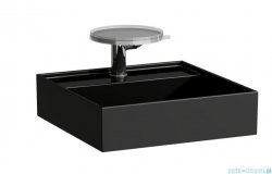 Laufen Kartell umywalka ścienna z ukrytym liniowym odpływem 46x46cm czarny połysk  H8153310201111