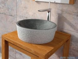 Bathco umywalka kamienna nablatowa Dual Negro 40,5x130 cm 00308