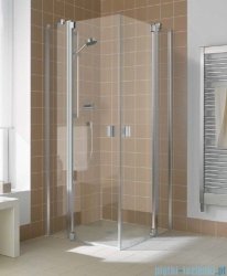 Kermi Raya Wejście narożne, 1 połowa, lewa, szkło przezroczyste z KermiClean, profile srebrne 120x200 RAEPL12020VPK