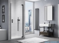 SanSwiss Cadura Black Line drzwi wahadłowe 100cm jednoczęściowe prawe z profilem przyściennym czarny mat CA1CD1000607