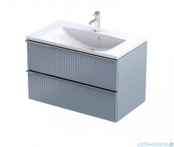 Oristo Etna szafka podumywalkowa wisząca Ryflowana 80x50x45 szaroniebieski mat OR52-SD2S-80-16R