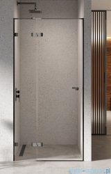 New Trendy Eventa Black Chrome drzwi wnękowe pojedyncze 100x200 cm przejrzyste lewe czarny połysk EXK-6131