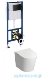 Omnires Tampa podtynkowy zestaw WC z miską + deską wolnoopadającą + przycisk czarny TAMPASETBPBL