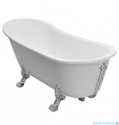Besco Olaya Glam grafitowa 160x68cm wanna owalna Retro + nogi chrom #WAO-160-GGC
