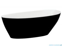 Besco Goya 170x72cm wanna wolnostojąca biało-czarna MATOWA + syfon klik-klak chrom #WMMC-170G