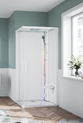 Novellini Glax 1 2.0 kabina z sauna parową 90x90 biała G21A99M5-1UU