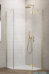 Radaway Essenza 8 Gold Ptj kabina pięciokątna 80x100cm prawa złoty połysk/szkło przejrzyste 10490000-09-01R/10490500-01-01