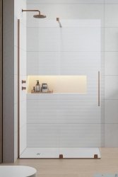 Radaway Furo Brushed Copper kabina Walk-in 140x200cm lewa szczotkowana miedź 10106738-93-01L/10110694-01-01