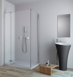 Radaway Fuenta New Kdj kabina 90x90cm lewa szkło przejrzyste + brodzik Doros C + syfon