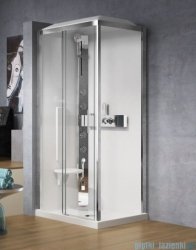 Novellini Glax 3 kabina prysznicowa z hydromasażem 120x80 lewa srebrny GL32P129ST1-1B