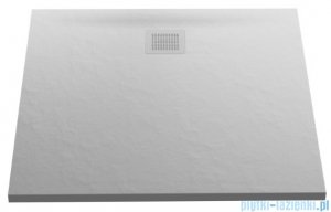 New Trendy Mori brodzik kwadratowy z konglomeratu 90x90x3 cm szary B-0395