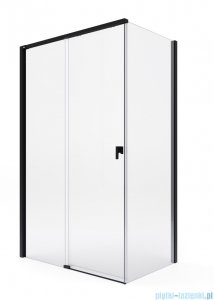 Roca Metropolis-N kabina kwadratowa 100x100cm szkło przejrzyste profile CZARNY MAT AMP1310016M/AMP0910010M