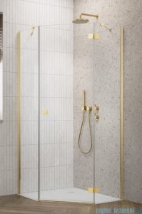 Radaway Essenza 8 Gold Ptj kabina pięciokątna 100x90cm prawa złoty połysk/szkło przejrzyste 10490000-09-01R/10490900-01-01