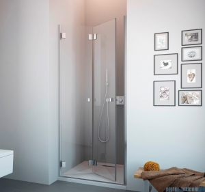 Radaway Carena DWB Drzwi prysznicowe 90 lewe szkło przejrzyste + brodzik Delos C + Syfon 34502-01-01NL