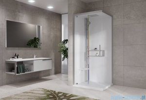 Novellini Glax 2 2.0 kabina z hydromasażem hydro plus 80x80 lewa srebrna G22GF89ST1L-1BB