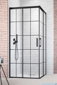 Radaway Idea Black Kdd Factory kabina prysznicowa 110x110cm czarny mat/szkło przejrzyste 387063-54-55L/387063-54-55R