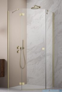 Radaway Essenza 8 Brushed Gold Ptj kabina pięciokątna 90x100cm lewa szczotkowane złoto 10490000-99-01L/10490700-01-01