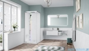 Novellini Glax 1 2.0 kabina z sauna parową 90x90 lewa srebrna G21GF90ST5-1BB
