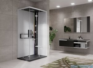 Novellini Glax 2 2.0 kabina z hydromasażem hydro plus 100x100 czarna G22A100M1L-1HU
