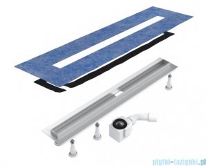 Schedpol Slim Lux odpływ liniowy z maskownicą Steel Slim 90x3,5x9,5cm OLSL90/SLX