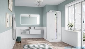 Novellini Glax 1 2.0 kabina z sauną parową 80x80 prawa srebrna G21GF89DM5-1BB
