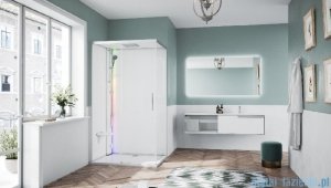 Novellini Glax 1 2.0 kabina z sauna parową 120x90 lewa srebrna G212P299ST5-1BB