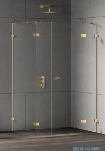 New Trendy Eventa Gold Shine kabina prysznicowa prostokątna 130x100x200 cm prawa przejrzyste Złoty połysk EXK-4789