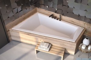 Besco Intima Duo Slim 180x125cm wanna asymetryczna lewa + czarny syfon #WAID-180-SL/19977