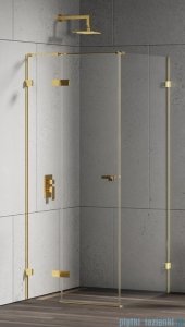 New Trendy Eventa Gold Shine kabina prysznicowa prostokątna 120x110x200 cm lewa przejrzyste Złoty połysk EXK-4717
