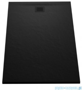 New Trendy Mori brodzik prostokątny z konglomeratu 120x90x3 cm czarny B-0406