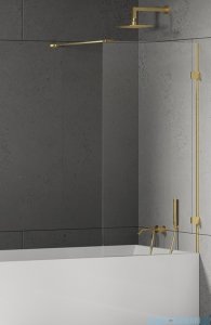 New Trendy Eventa Gold Shine Parawan nawannowy 90x150 cm z wspornikiem prostopadłym przejrzyste Złoty połysk EXK-4896-WP