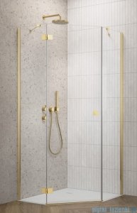 Radaway Essenza Gold Ptj kabina pięciokątna 80x100cm lewa szkło przejrzyste 1385010-09-01L/1385054-01-01
