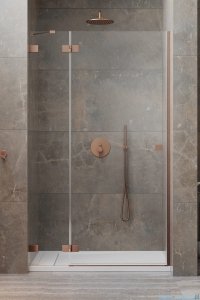 Radaway Essenza Pro Brushed Copper Dwj drzwi wnękowe 130cm lewe szczotkowana miedź 10099130-93-01L