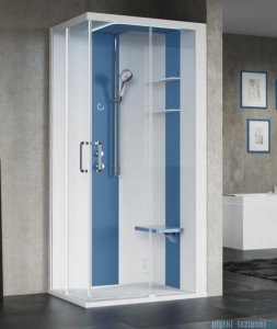 Novellini Skill 2A kabina z hydromasażem prawa jasno szara 120x80 SKIA120DT1F-1AN1