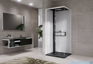 Novellini Glax 2 2.0 kabina z hydromasażem 80x80 lewa czarna G22GF80ST1-1HU