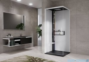 Novellini Glax 2 2.0 kabina z hydromasażem hydro plus 90x90 lewa czarna G22GF99ST1L-1HU