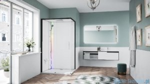 Novellini Glax 1 2.0 kabina z sauną parową 120x80 lewa czarna G212P120SM5-1HH