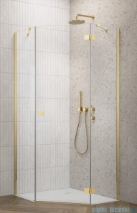 Radaway Essenza Gold Ptj kabina pięciokątna 90x90cm prawa szkło przejrzyste 1385010-09-01R/1385050-01-01