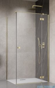 Radaway Essenza Kdj Brushed Gold kabina 90x90cm prawa szczotkowane złoto 1385044-99-01R/1384050-01-01