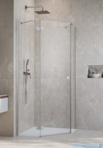 Radaway Essenza 8 Brushed Nickel Ptj kabina pięciokątna 80x80cm lewa szczotkowany nikiel 10490000-91-01L/10490100-01-01