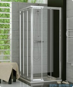 SanSwiss Top-Line TOE3 Wejście narożne 3-częściowe 75cm profil biały Prawe TOE3D07500407