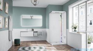 Novellini Glax 1 2.0 kabina z sauna parową 80x80 srebrna G21A80M5-1BB
