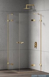 New Trendy Eventa Gold Shine kabina prysznicowa prostokątna 80x110x200 cm przejrzyste Złoty połysk EXK-4752